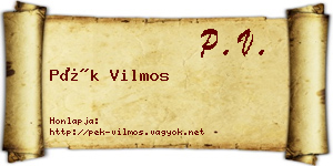 Pék Vilmos névjegykártya