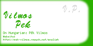 vilmos pek business card